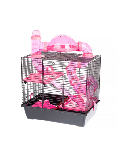 INTERZOO Rocky + Terrace Hamsterkäfig 42 cm rosa