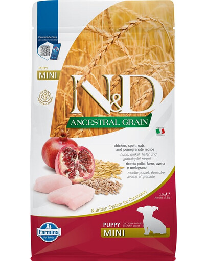 FARMINA N&D Low Grain Chicken & Pomegranate Mini Puppy 2.5 kg