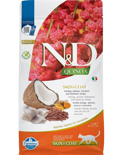 FARMINA N&D Cat Quinoa Adult SKIN & COAT herring, coconut 1,5 kg