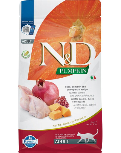 FARMINA N&D Pumpkin Quail & Pomegranate Adult Cat 1.5 kg