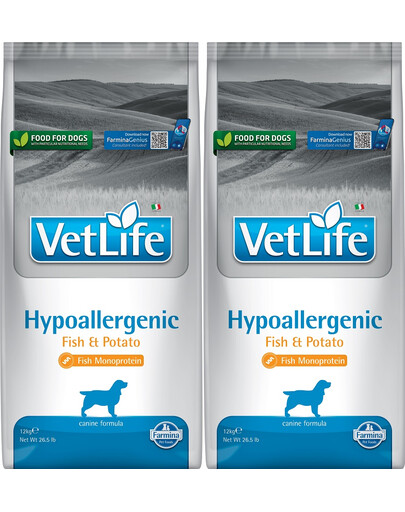 FARMINA Vet Life Hypoallergenic Fish & Potato Hund 2x12 kg