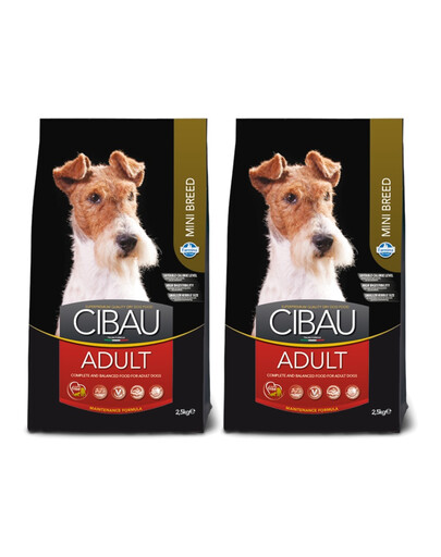 FARMINA Cibau Adult Mini Futter für ausgewachsene kleine Hunde 2x 2,5 kg