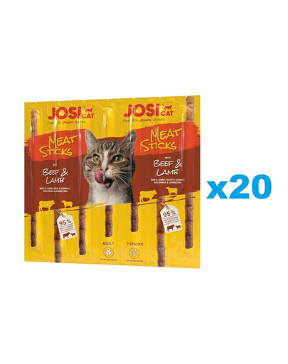 JOSERA JosiCat Meat Sticks mit Rind und Lamm für Katzen 20x35g
