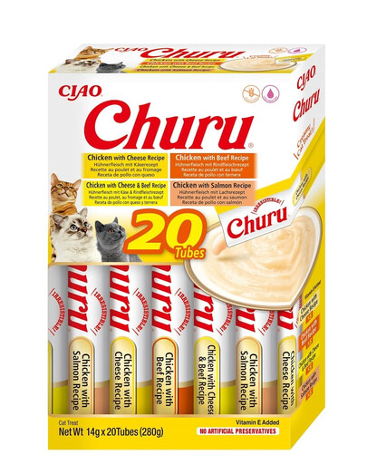 INABA Churu Variety Chicken&Beef Huhn und Rindfleisch für Katzen Multibox 20x14 g (280 g)