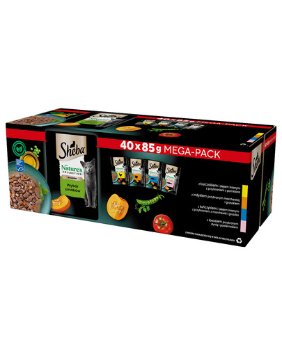 SHEBA Nature’s Collection Auswahl an Geschmacksrichtungen Nassvollnahrung für ausgewachsene Katzen 40x85g
