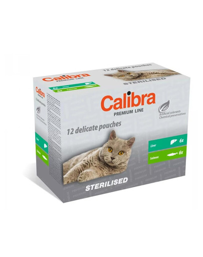 CALIBRA Cat Premium Line Sterilised Multipack 12x100 g Beutel für sterilisierte Katzen