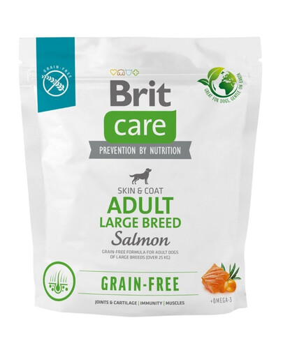 BRIT CARE Dog Grain-Free Adult large breed salmon mit Lachs für ausgewachsene Hunde großer Rassen 1kg