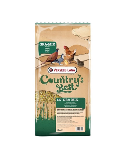 VERSELE-LAGA Country's Best Gra-Mix Ardennes 4kg Mischung für Ziergeflügel mit geschrotetem Mais, Sonnenblumenkernen und Erbsen