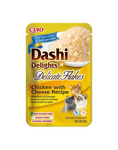 INABA Cat Dashi Delights Delicate Flakes Hähnchen und Käse 40g