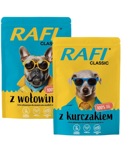 RAFI Classic Mix Geschmacks mit Huhn und Rind für Hunde 24x400g