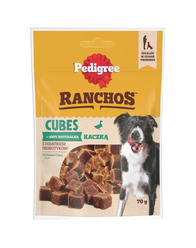 PEDIGREE Ranchos Cubes 70 g: Zusatzfutter für adulte Hunde mit Ente