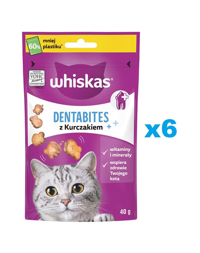 WHISKAS Dentabites 6x40 g: Zahnpflege für adulte Katzen