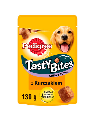PEDIGREE Tasty Bites Chewy Cubes 130g: Hundeleckerli mit Huhn
