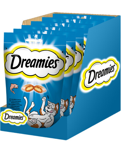 DREAMIES 6x60 g mit schmackhaftem Lachs für Katzen