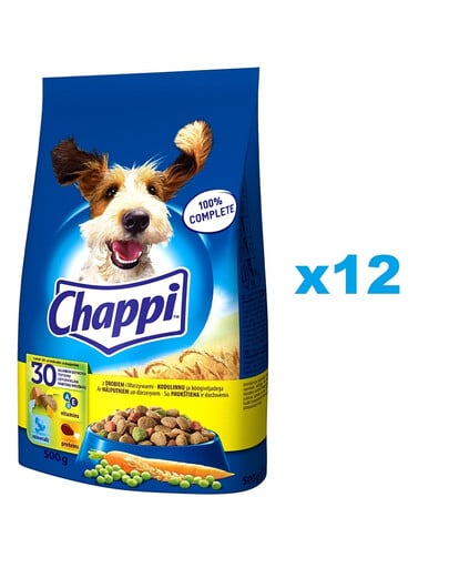 CHAPPI 12x500 g - Trockenfutter mit Geflügel und Gemüse