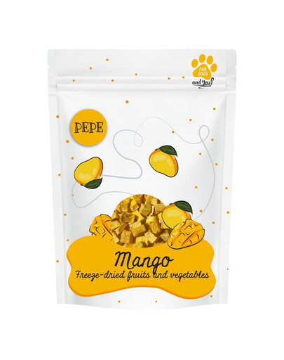 PAKA ZWIERZAKA PEPE Freeze-dried gefriergetrocknete Mangos für Hunde 20 g