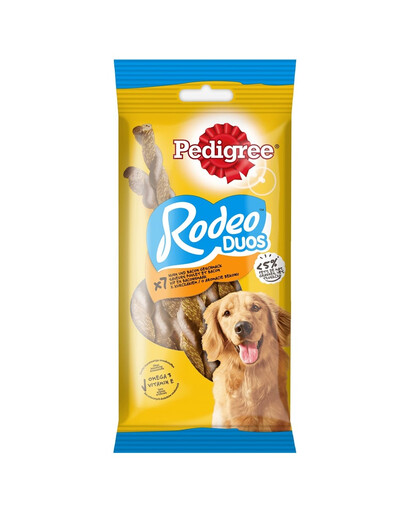 PEDIGREE Rodeo Duos 12x123g: Leckerli für ausgewachsene Hunde mit Huhn und Bacon Geschmack