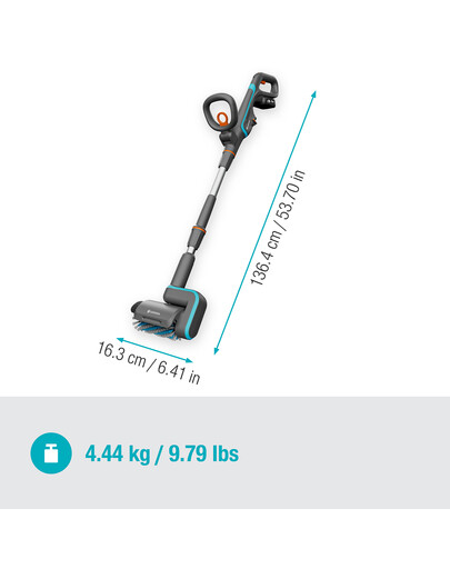 GARDENA Akku-Terrassenbürste AquaBrush Patio 03/18V P4A mit wiederaufladbarer Batterie