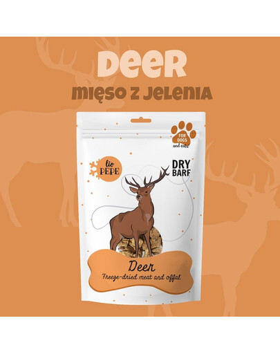 PAKA ZWIERZAKA PEPE Freeze-dried gefriergetrocknetes Hirschfleisch 60g