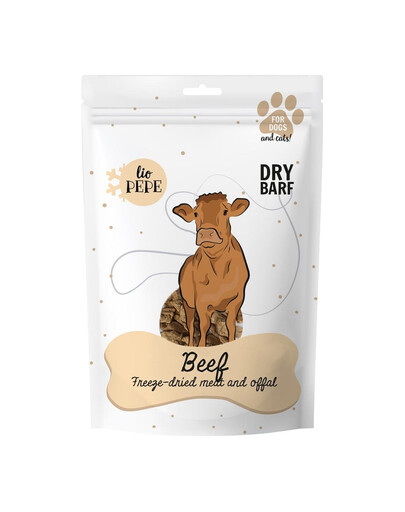 PAKA ZWIERZAKA PEPE Freeze-dried gefriergetrocknete Snacks Rindfleisch für alle Hunde 60g