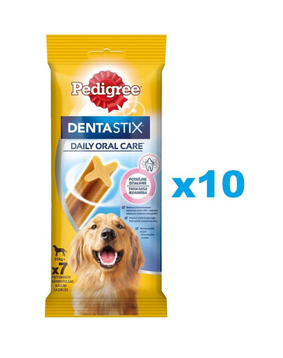 PEDIGREE DentaStix (große Rassen) Zahnpflegeprodukte für Hunde 70 szt. - 10x270g