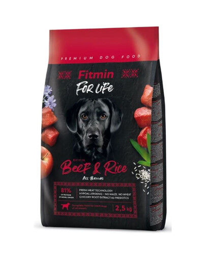 FITMIN Dog For Life Adult Beef Rice 2,5 kg