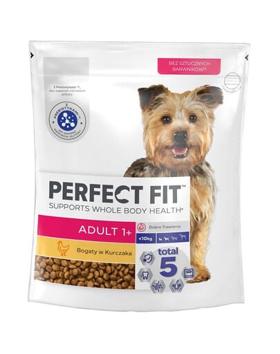 PERFECT FIT Adult 1+ 825g: Trockenvollnahrung mit Huhn für adulte Hunde kleiner Rassen