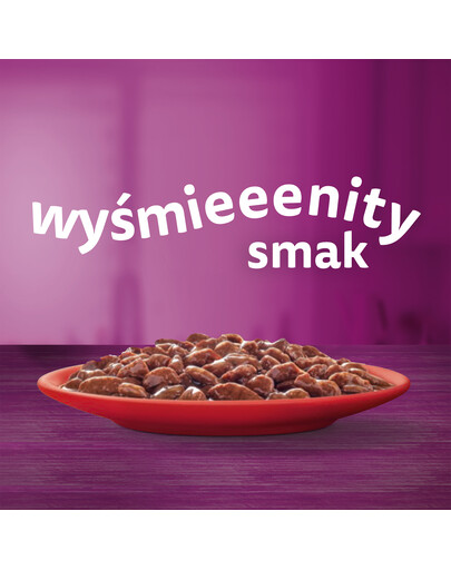 WHISKAS Adult 85g: Nassfutter für adulte Katzen mit Rindfleisch in Sauce