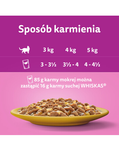 WHISKAS Adult 85g: Nassfutter für adulte Katzen mit Huhn in Gelee