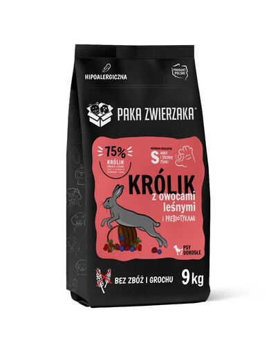 PAKA ZWIERZAKA Seventh Heaven Trockenfutter mit Kaninchen und Waldfrüchten für adulte S Hunde getreidefrei 9kg