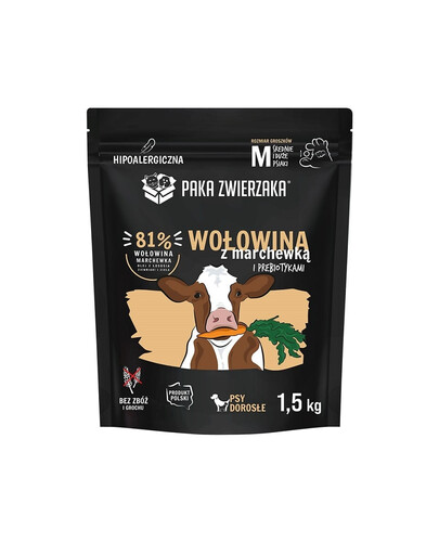 PAKA ZWIERZAKA Seventh Heaven Trockenfutter Rindfleisch mit Karotten M 1,5kg