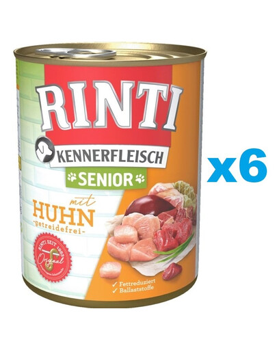 RINTI Kennerfleisch Senior 6x800g mit Huhn für ältere Hunde