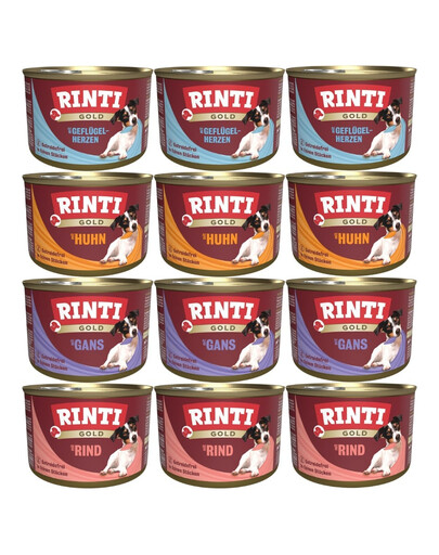 RINTI Gold Mini Mix Geschmacks kleine Rasse 12x185 g