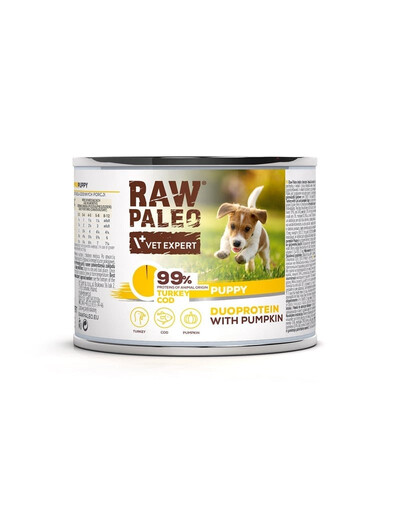 RAW PALEO Turkey&Cod Puppy 200g karma mokra indyk z dorszem dla szczeniąt