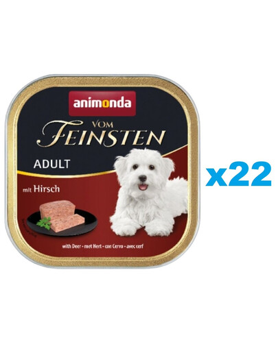 ANIMONDA Vom Feinsten Nassfutter mit Hirsch für adulte Hunde 22x150 g