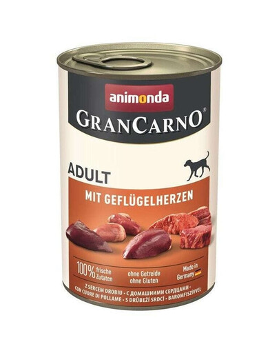 ANIMONDA GranCarno Adult with Poultry hearts 400 g mit Geflügelherzen für adulte Hunde