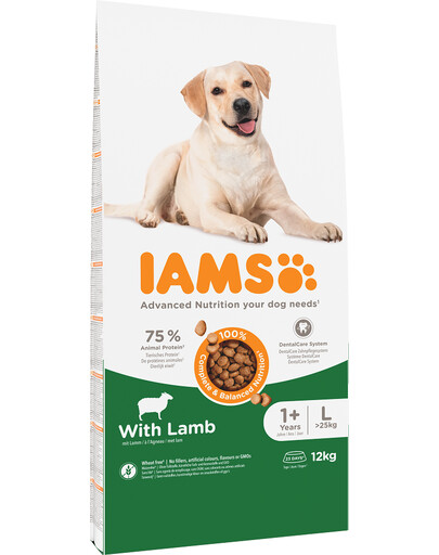 IAMS for Vitality für adulte Hunde großer Rassen mit Lamm 12 kg