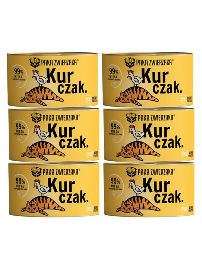 PAKA ZWIERZAKA Nassfutter mit Huhn Monoprotein für Katzen getreidefrei 6x200 g