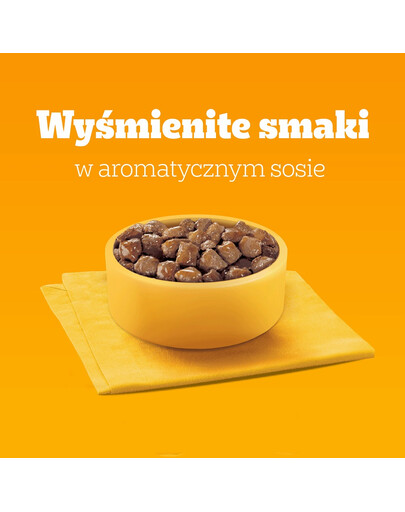 PEDIGREE Adult Vitality+ z warzywami saszetki 4x85 g mokra karma pełnoporcjowa dla dorosłych psów z wołowiną i wątróbką, marchewką i groszkiem, z kurczakiem i ziemniakami, z rybą i marchewką, z drobiem, marchewką i groszkiem w sosie