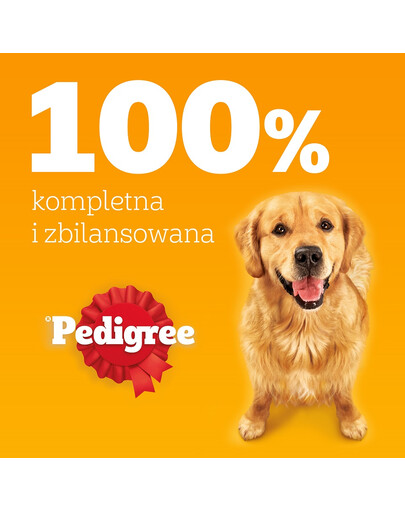 PEDIGREE Adult Vitality+ z warzywami saszetki 4x85 g mokra karma pełnoporcjowa dla dorosłych psów z wołowiną i wątróbką, marchewką i groszkiem, z kurczakiem i ziemniakami, z rybą i marchewką, z drobiem, marchewką i groszkiem w sosie