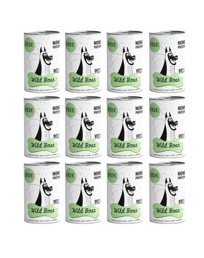 PAKA ZWIERZAKA PEPE Nassfutter Wildschwein Monoprotein getreidefrei für alle Hunde 12x400 g