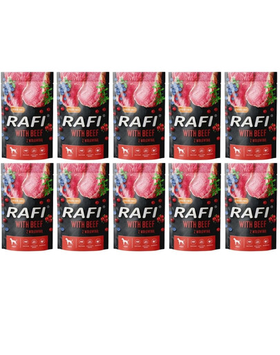 DOLINA NOTECI RAFI z wołowiną, borówką i żurawiną dla psa 10x500 g