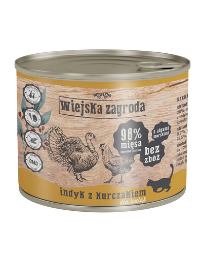 WIEJSKA ZAGRODA Kitten Nassfutter mit Pute und Huhn für Kätzchen getreidefrei 200 g