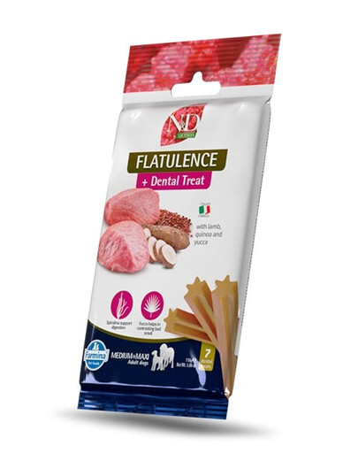 FARMINA N&D Quinoa Dental Treat Flatulence Medium/Maxi 100 g dentale Leckerlis für mittelgroße und große Hunde