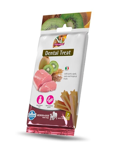 N&D Tropical Selection Dental Treat Pork Medium/Maxi 100 g (7 szt) przysmak dentystyczny dla średnich i dużych psów