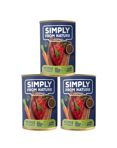 SIMPLY FROM NATURE Mokra karma dla psa Konina z siemieniem lnianym 3 x 400 g