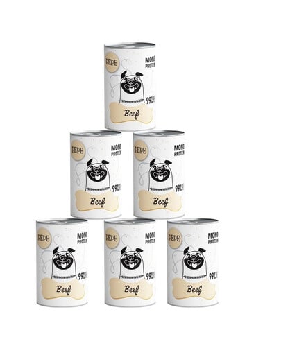 PAKA ZWIERZAKA PEPE Nassfutter mit Rind Monoprotein getreidefrei für alle Hunde 6x400 g