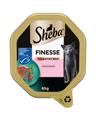 SHEBA Finesse 85 g: Nassvollnahrung für adulte Katzen mit Lachs in Mousse