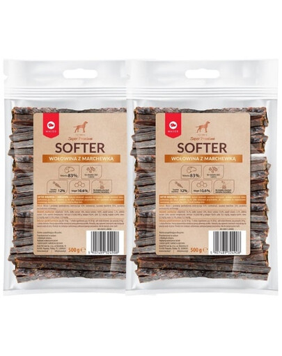MACED Super Premium Softer Hundeleckerli Rindfleisch mit Karotten 2x500 g