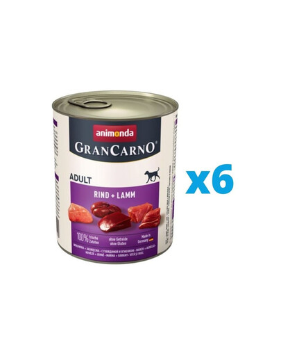 ANIMONDA GranCarno zestaw z wołowiną i jagnięciną 6 x 800 g